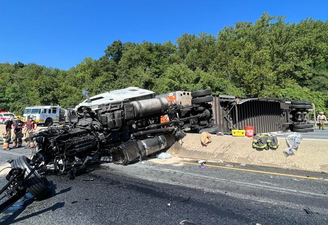 Overturned Tractor Trailer Shuts Down 95