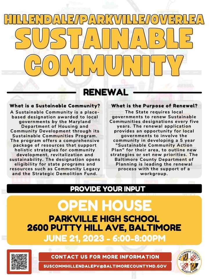 Linover/Overlea to Hold Sustainable Community Meeting