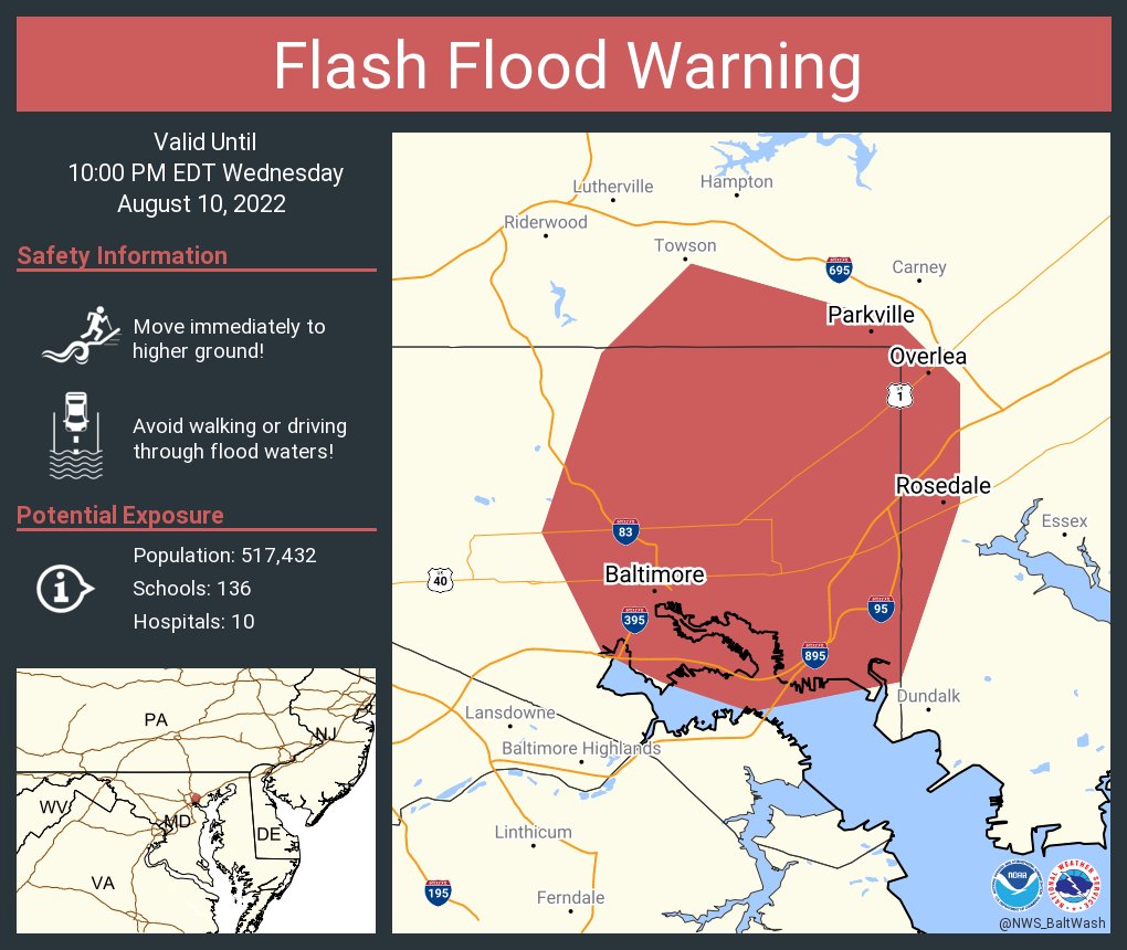 Flash Flood Warning for Parkville & Rosedale