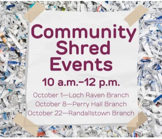 Shreding Event at Perry Hall Library
