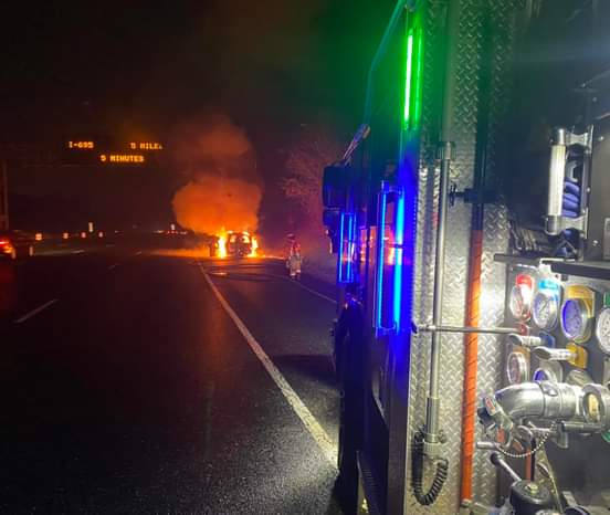 Overnight Car Fire Reported on I-95