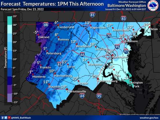 Area Temperatures to Drop Significantly by Friday Afternoon