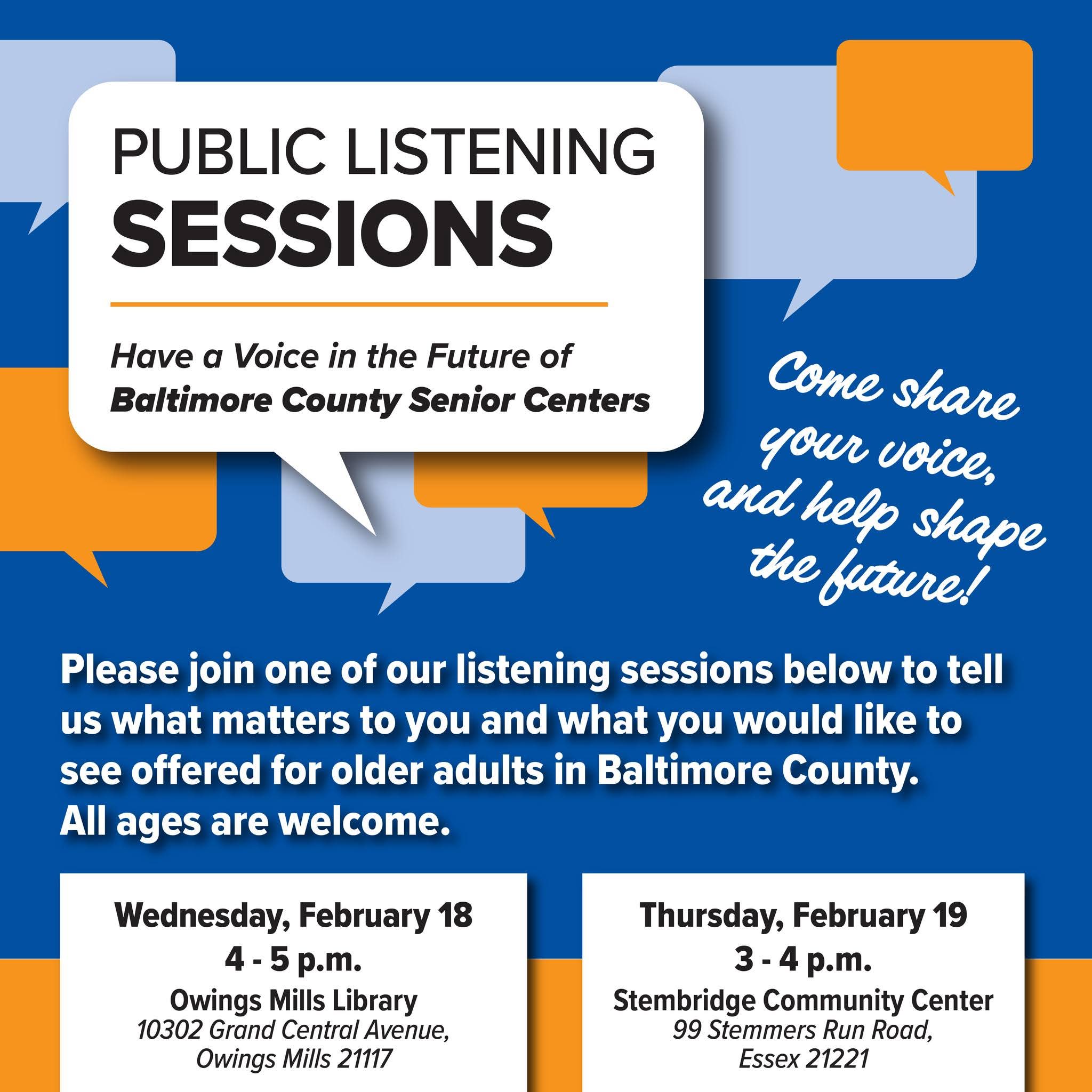 Community Listening Session for seniors in Essex