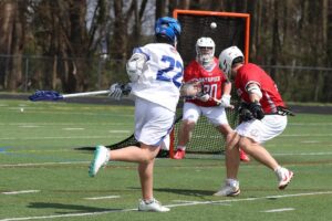 Pointer 22's goal was stoppable on this shot. -Rick Currier-