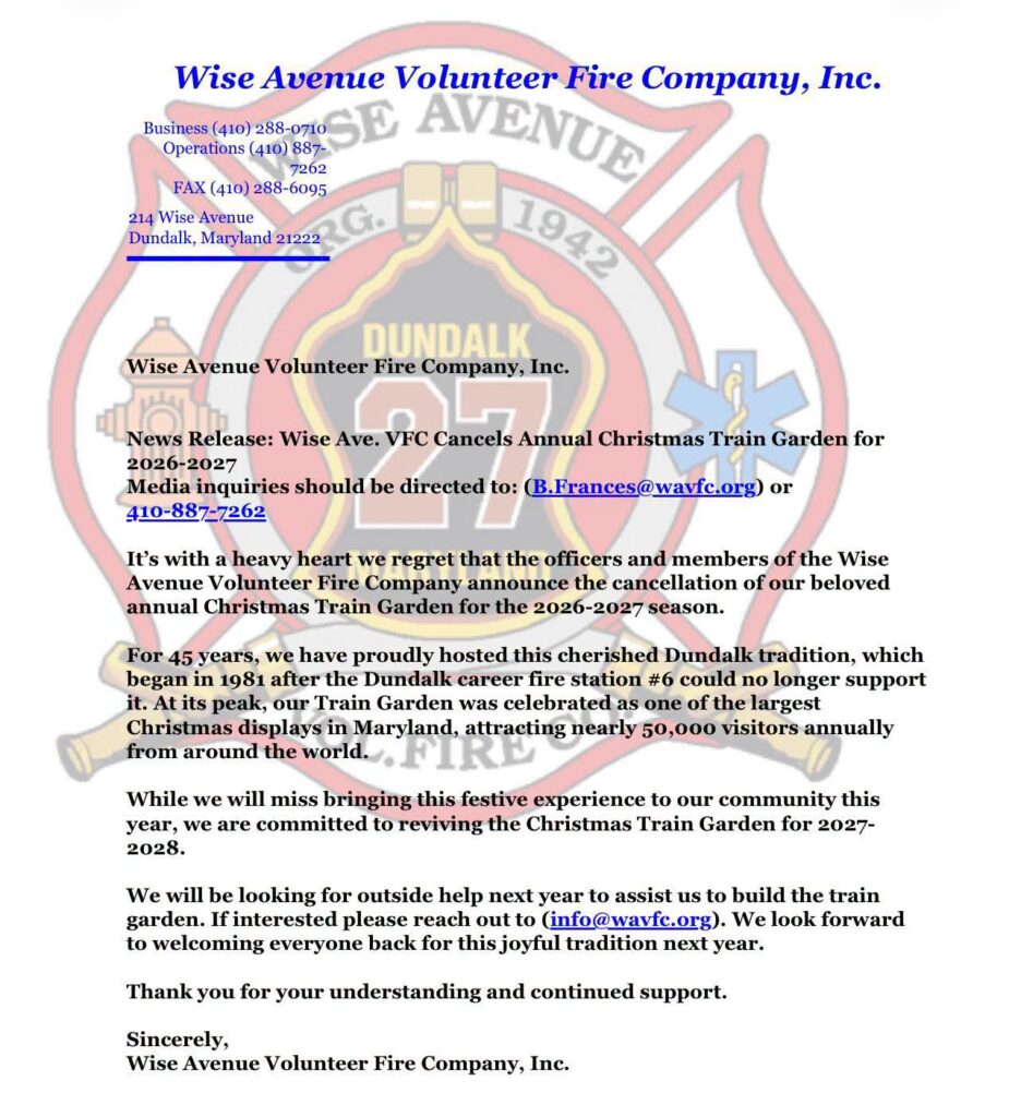 X Vfc Wise Avenue VFC cancels 2026 holiday train garden